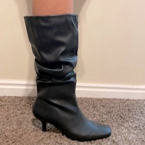 Nasty Gal black mid calf boot
